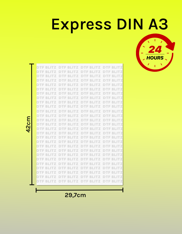 Express DTF A3 Anwendung auf Textil