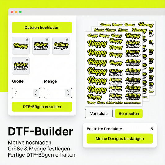 DTF-BUILDER für UV DTF Rub-On Aufkleber