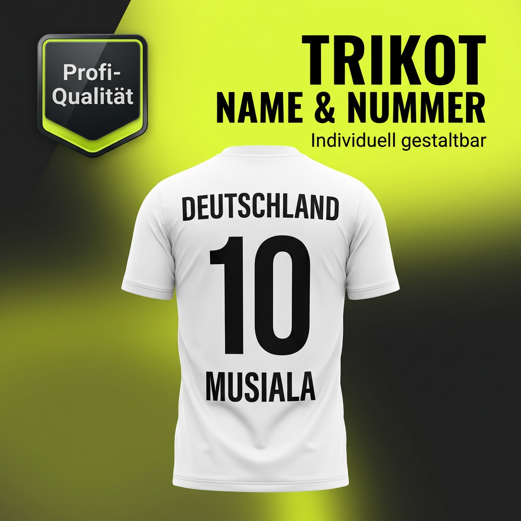 Trikot mit Name und Rückennummer als DTF-Bügelbild — Konfigurator bei DTF-Blitz
