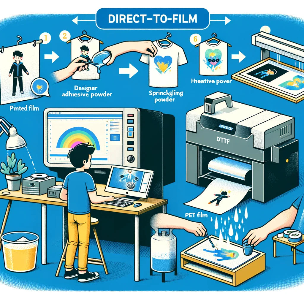 Beitragsbild: Schritt-für-Schritt-Illustration zum DTF-Druck für Einsteiger