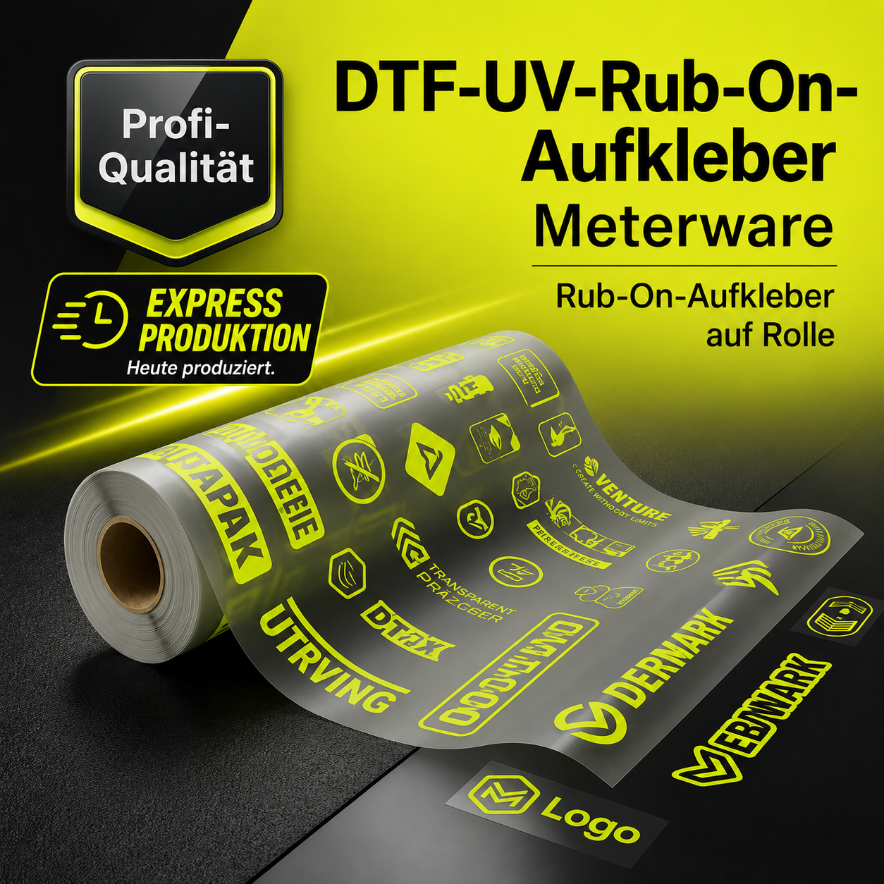 EXPRESS UV-DTF Großformat 56×100 cm — Versand in 24 Stunden