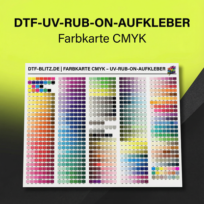 UV DTF Rub-On Aufkleber Farbkarte
