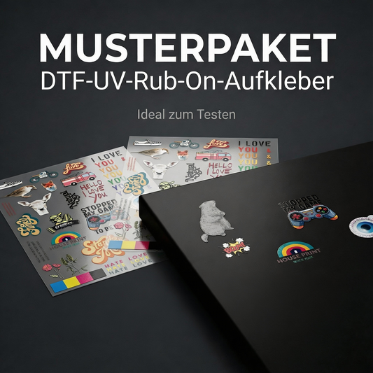 UV DTF Rub-On Aufkleber Musterpaket